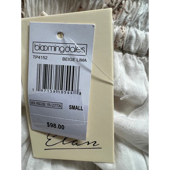 ELAN INTERNATIONAL WOMENS SMALL TIERED PRINTED MAXI SKIRT CREAM BEIGE NEW - Picture 12 of 13